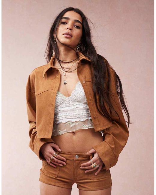 Camicia Taglio Corto di Monki in Brown