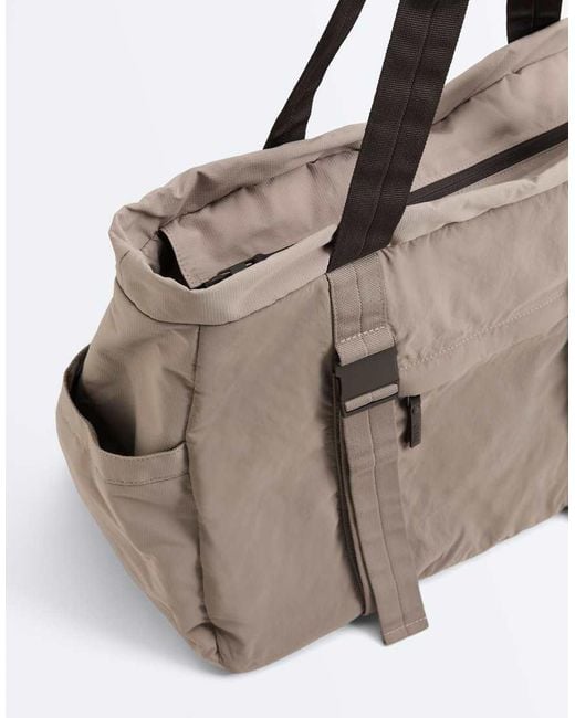 Oysho Natural Adjustable Strap Tote Bag