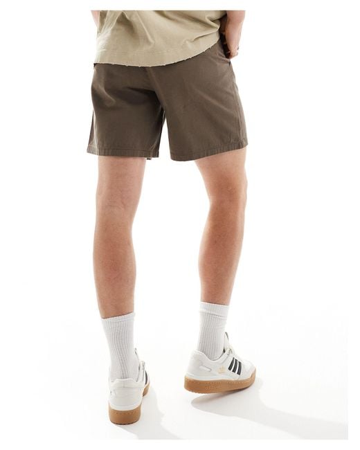 ASOS Natural Wide Chino Shorts for men