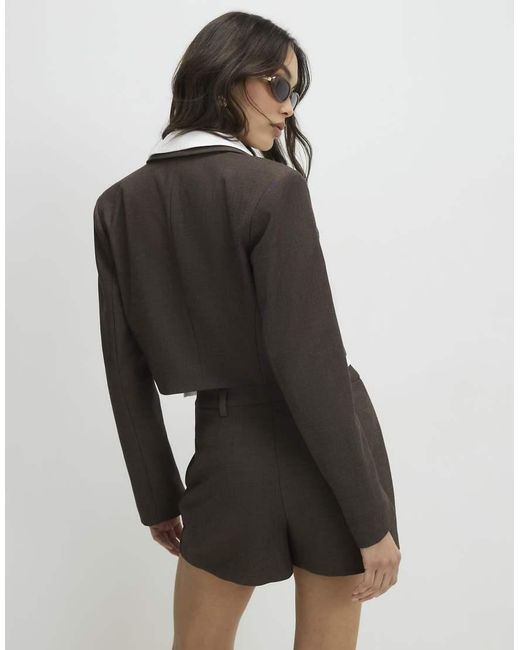 River Island Gray Hybrid Cropped Blazer