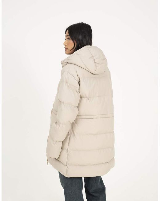 Brave Soul Natural Hooded Padded Jacket With Drawcord Waist