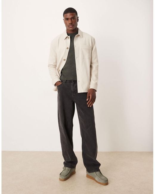 Mango Natural Wool Look Textured Overshirt for men
