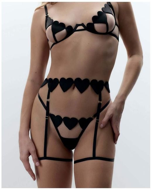 Bluebella Black Gia Heart Thigh Harness