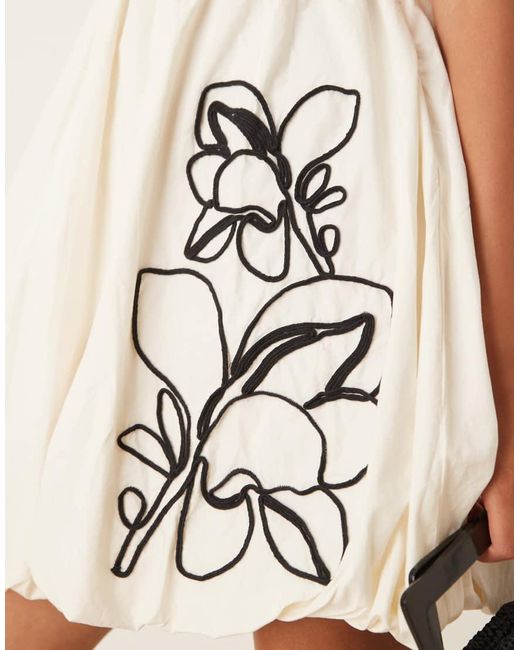 Mango Babydoll Mini-Jurk in het Natural