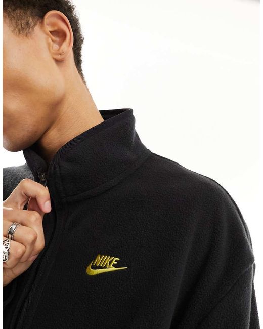 Nike Black Club Fleece Zip Thru Jacket for men