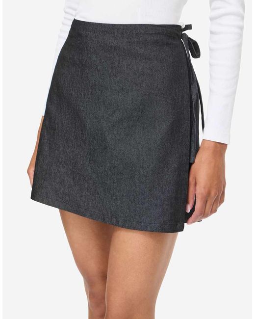 Noisy May Blue Wrap Mini Skirt