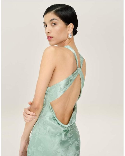 OMNES Green Dresses Jai Floral Maxi Dress With Cross Back