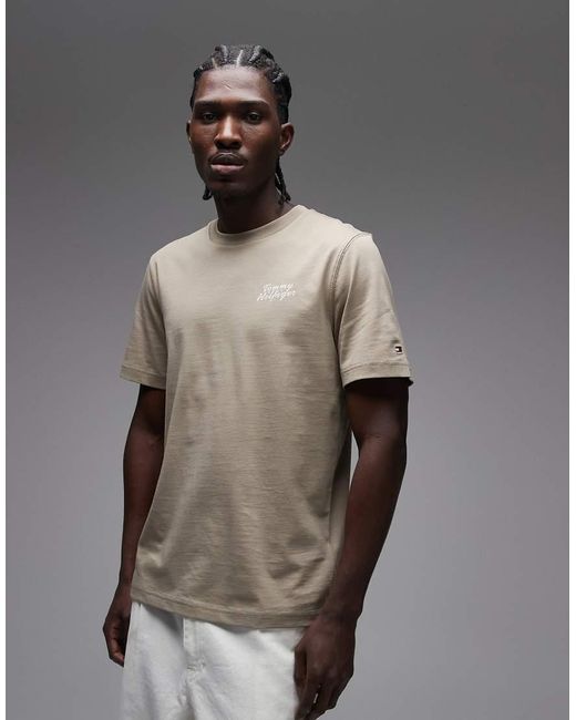 Tommy Hilfiger Gray Palm Photo Print T-Shirt for men