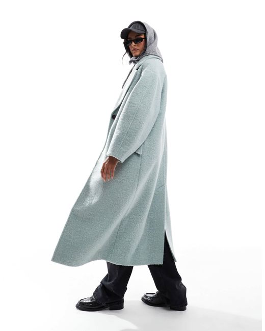 ASOS Blue – kuscheliger bouclé-mantel zum hineinschlüpfen