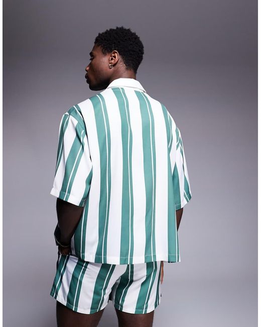 ASOS Oversized Gestreept Overhemd in het Blue voor heren