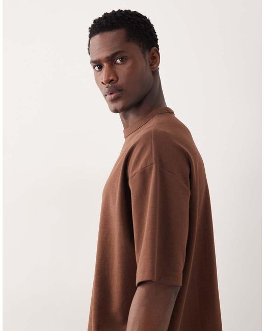 ASOS Brown Breathemaxtm Heavyweight Oversized T-shirt for men