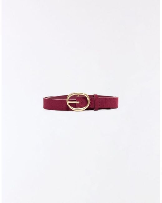 Bershka Blue Leather Effect Belt With Buckle
