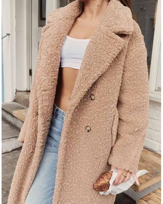 The Frolic Natural X Bella Stovey Exclusive Maxi Oversized Teddy Borg Coat
