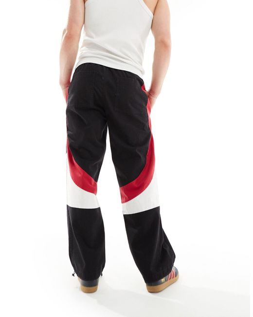 ASOS White Wide Leg Motocross Style Trackie Pants for men