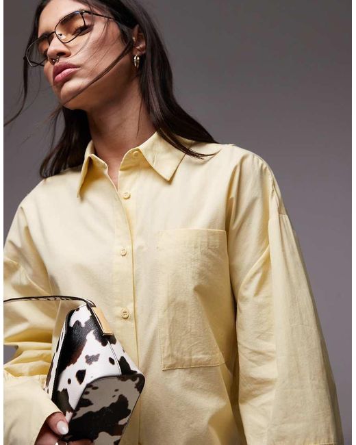 ASOS Oversized Poplin Overhemd Met Open Achterkant in het Natural