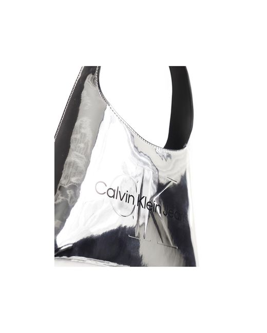 Calvin Klein White Sculpted Arc Shoulder Bag