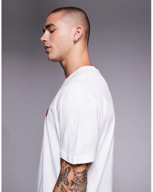 Tommy Hilfiger Gray Linear Flag Logo T-shirt for men