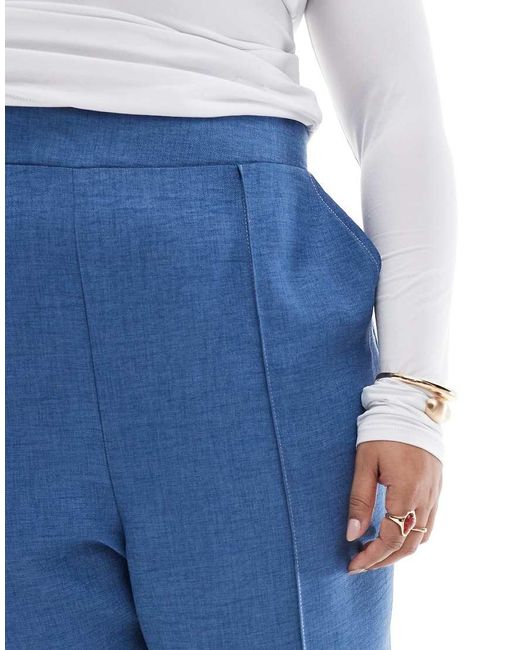 ONLY Broek Met Wijde Pijpen En Naden in het Blue