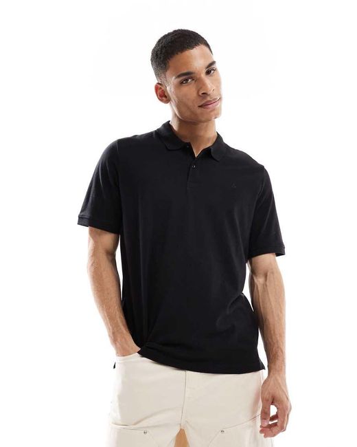 Jack & Jones Black Essentials Slim Fit Pique Logo Polo for men