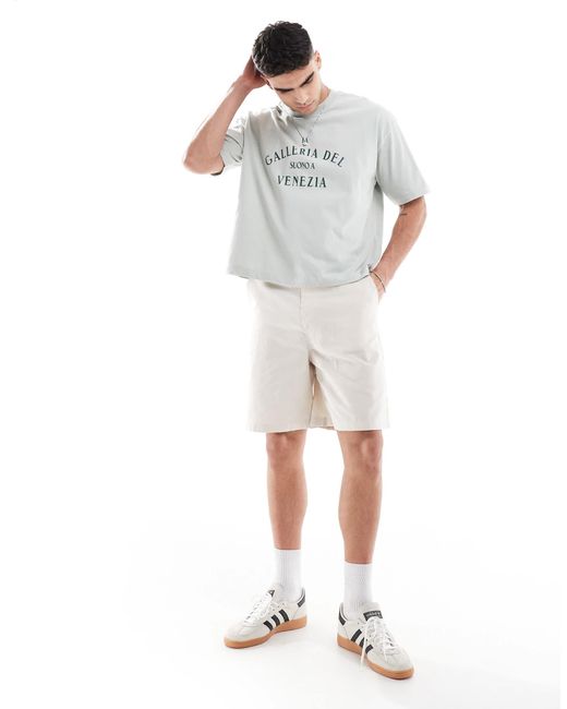 T-shirt coupe carrée oversize avec motif ville - gris ASOS pour homme en coloris Gray