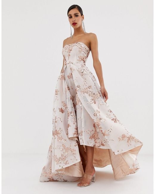 Bariano Embellished Bandeau Mesh And Sequin Ball Gown in Pink Lyst Australia