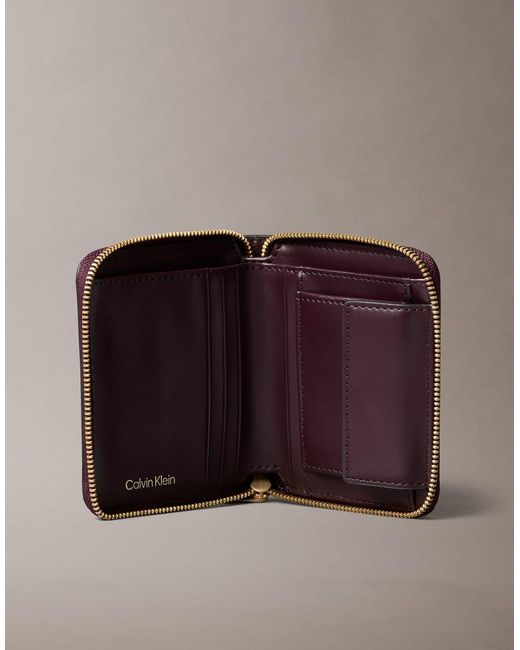 Calvin Klein Brown Square Zip Purse