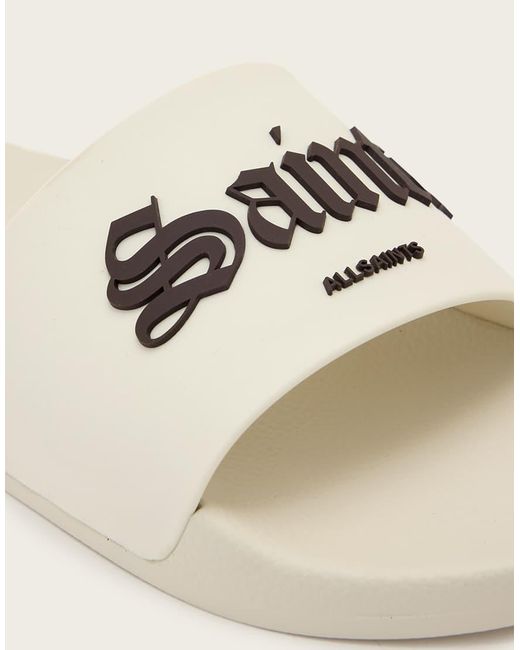 AllSaints Natural Saints & Sinners One Strap Logo Sliders
