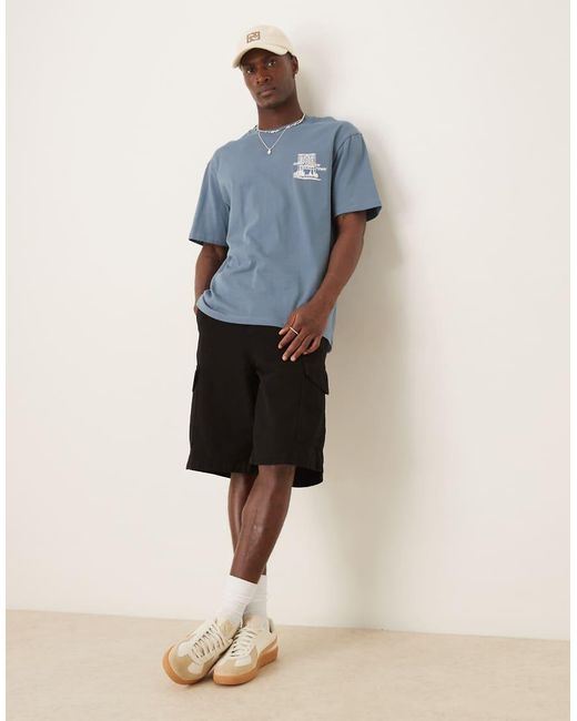 Pantaloncini Taglio Lungo Cargo Neri di ASOS in Blue da Uomo