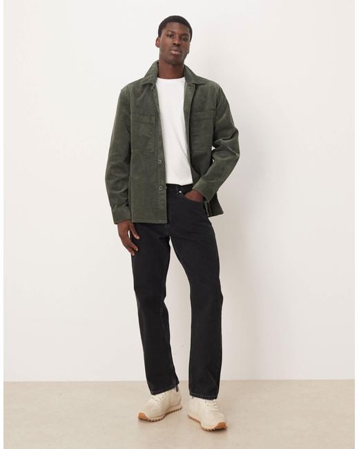 ARKET Green Cord Overshirt With Front Patch Pockets for men