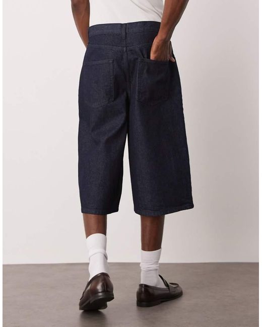 Pantalones Cortos Vaqueros De Corte Alargado Con De -Azul ASOS de hombre de color Pink