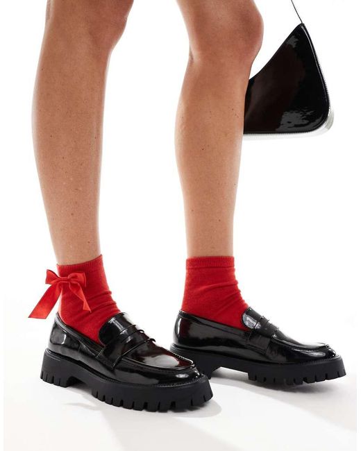 SEQWL Black Chunky Loafers