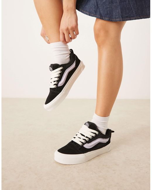 Vans Black – knu skool – sneaker mit ponyfell
