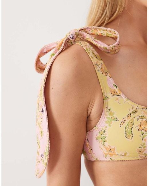 ASOS Brown Sarah One Shoulder Bikini Top