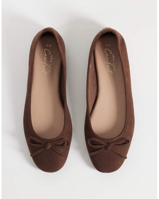 New Look White Suedette Ballet Flat