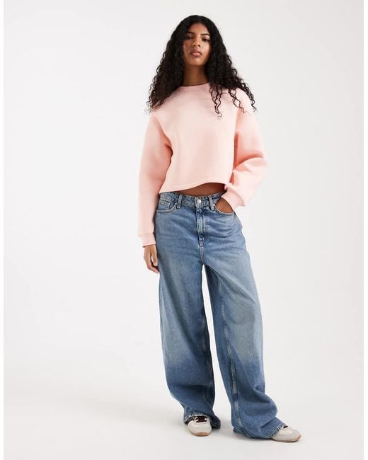 Miss Selfridge Pink Bow Back Sweatshirt