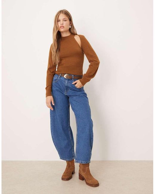 Mango Blue Double Layer Knitted Top