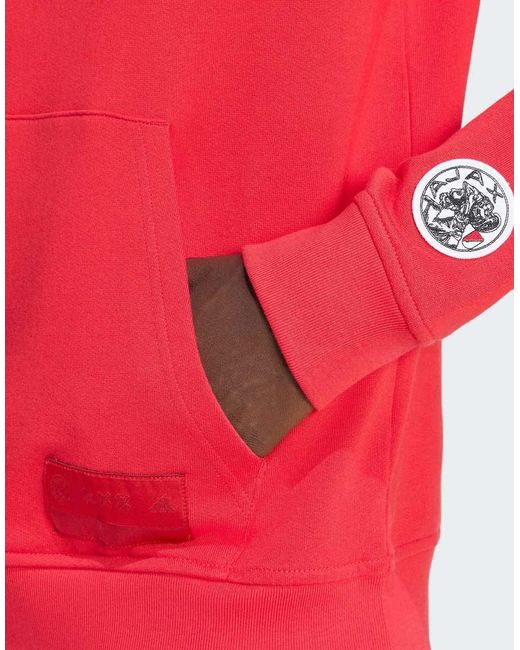 Adidas Originals Red Ajax Amsterdam Us Hoodie Sweatshirt for men