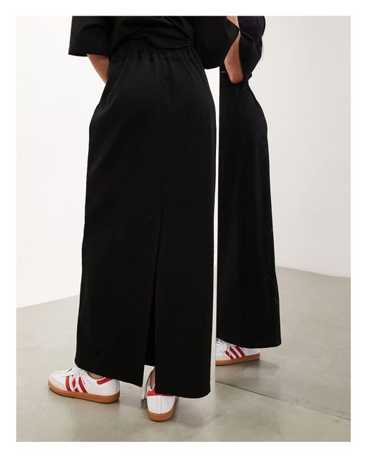 Falda recta larga negra ASOS de color Black