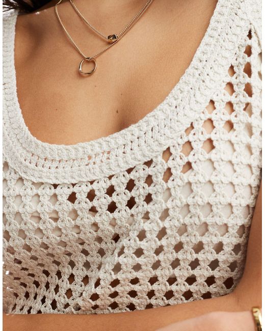 Y.A.S White Crochet Maxi Dress