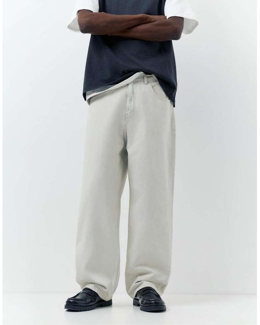 Pull&Bear Blue Relaxed Fit baggy Jeans for men