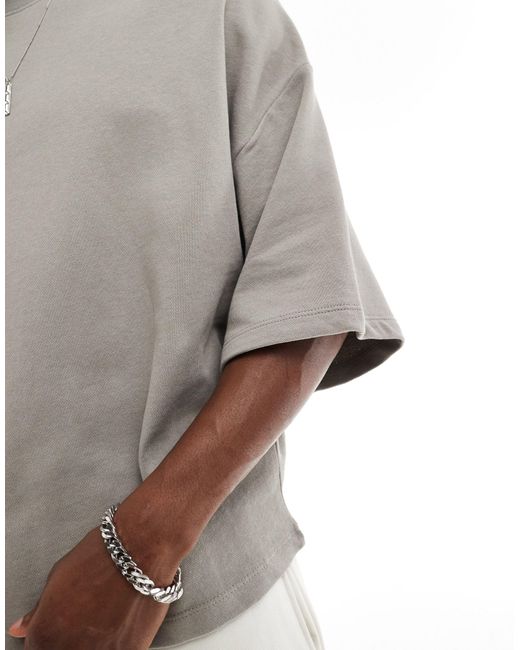 Bershka – oversize-t-shirt in Gray für Herren