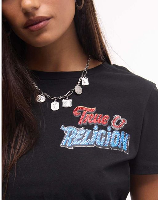True Religion Black Crystal Soulful Back Graphic Baby T-shirt
