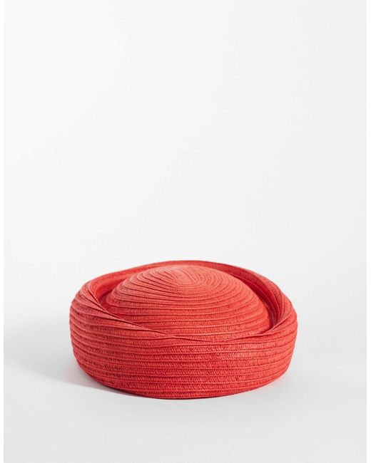 ASOS Red – pillbox-strohhut