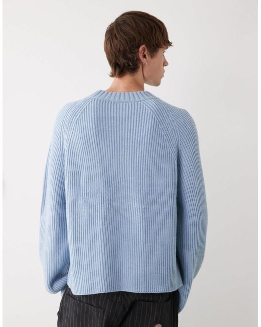 Collusion Blue Boxy Knitted Jumper for men