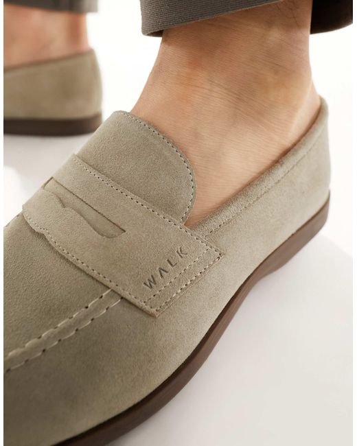 Walk London Natural Angelo Saddle Loafers for men