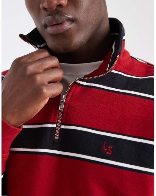 Levi's Red Cameron 1/4 Zip Sweatshirt for men