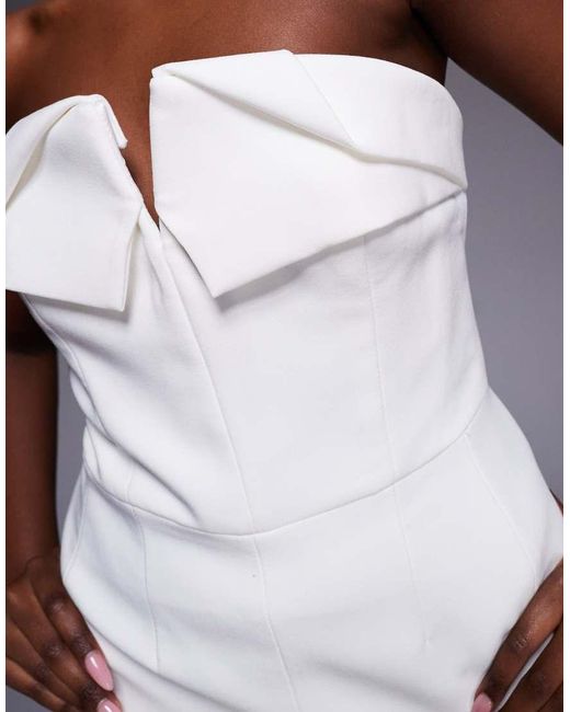 Bardot Gray Jezel Tailored Bandeau Mini Short Playsuit