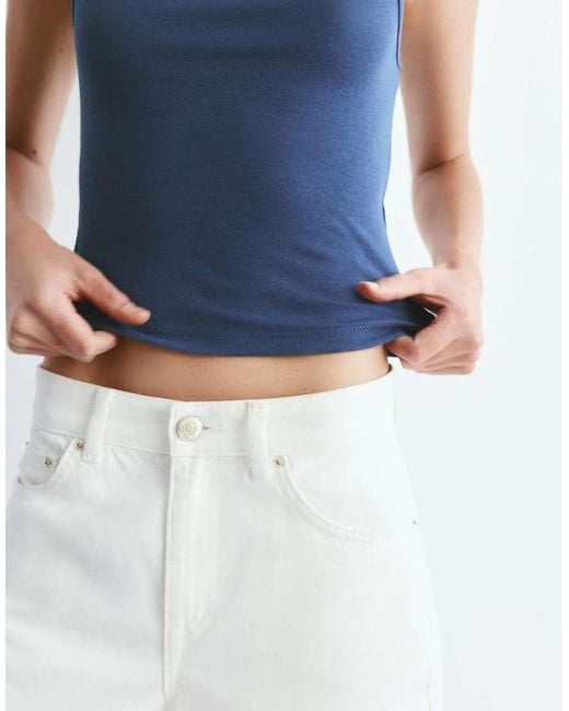 Pull&Bear Blue Boat Neck Tank Top