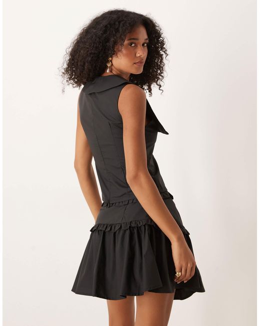 Sister Jane Black Open Collar Diamante Waistcoat
