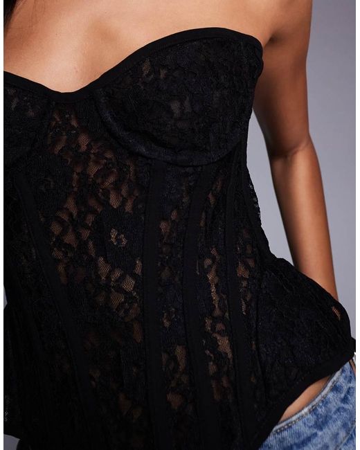 Bardot Black Cristo Premium Strapless Sculpting Lace Bustier Corset Top